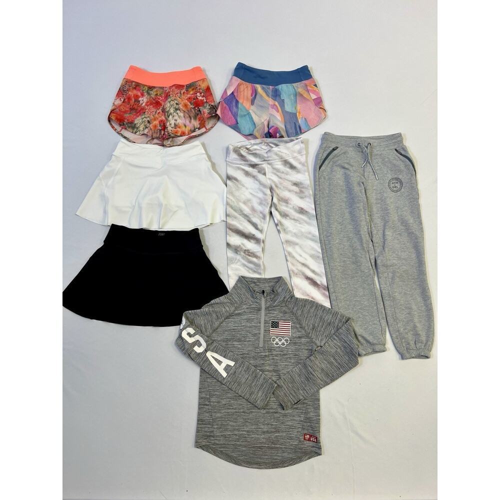 ATHLETA GIRL Sz 6-7‎ Athletic Pants Shorts Leggings Skorts Top Lot Of 7 EUC